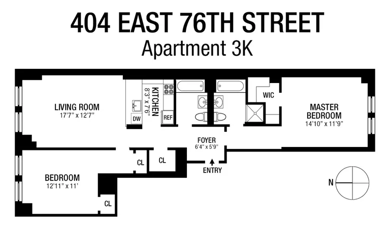 404 East 76th Street, 3K | floorplan | View 7