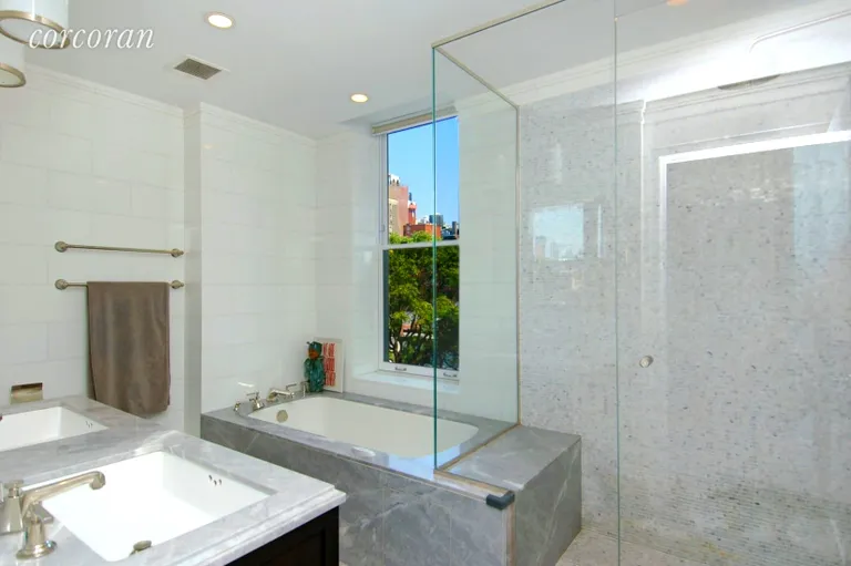 New York City Real Estate | View 31 West 11th Street, 5 | LUXURIOUS WINDOWED MASTER BATHROOM | View 6