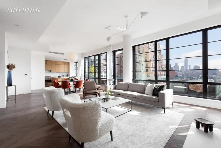 New York City Real Estate | View 211 West 14th Street, PENTHOUSE | Expansive Great Room with South-Facing Terrace | View 5
