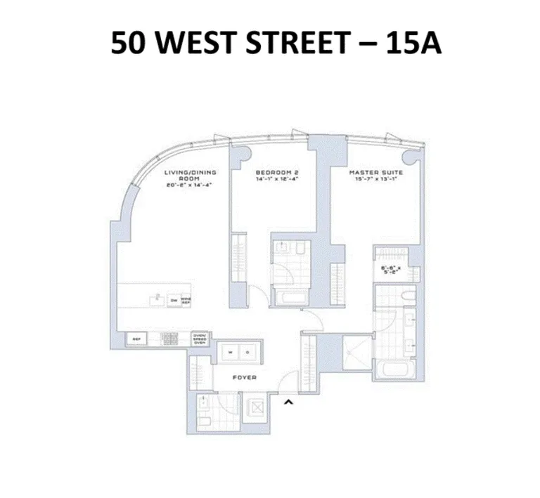 50 West Street, 15A | floorplan | View 7
