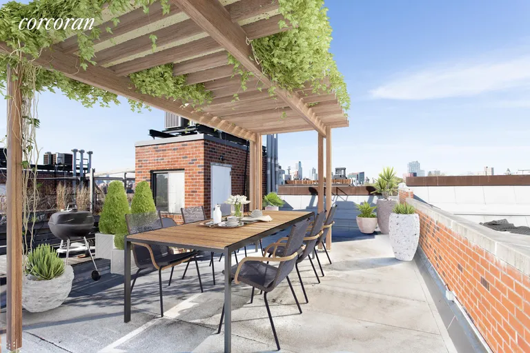 New York City Real Estate | View 334 2nd Street, 2E | Virtually staged private roof | View 8