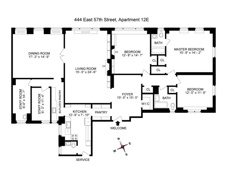444 East 57th Street, 12E | floorplan | View 20