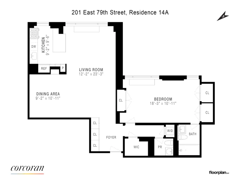 201 East 79th Street, 14A | floorplan | View 5