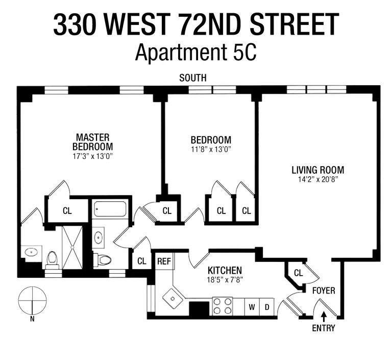 330 West 72nd Street, 5C | floorplan | View 8