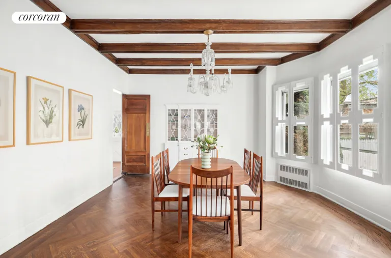 New York City Real Estate | View 197 Rugby Road | Light filled formal dining room | View 7