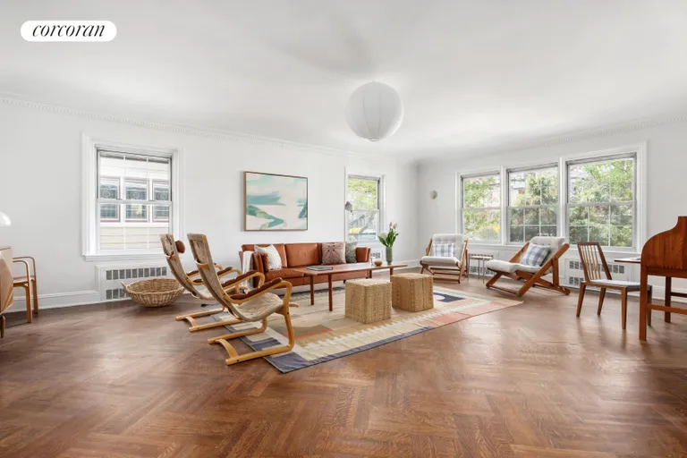 New York City Real Estate | View 197 Rugby Road | Bright and airy living room | View 5