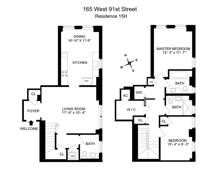 165 West 91st Street, 15H | floorplan | View 13