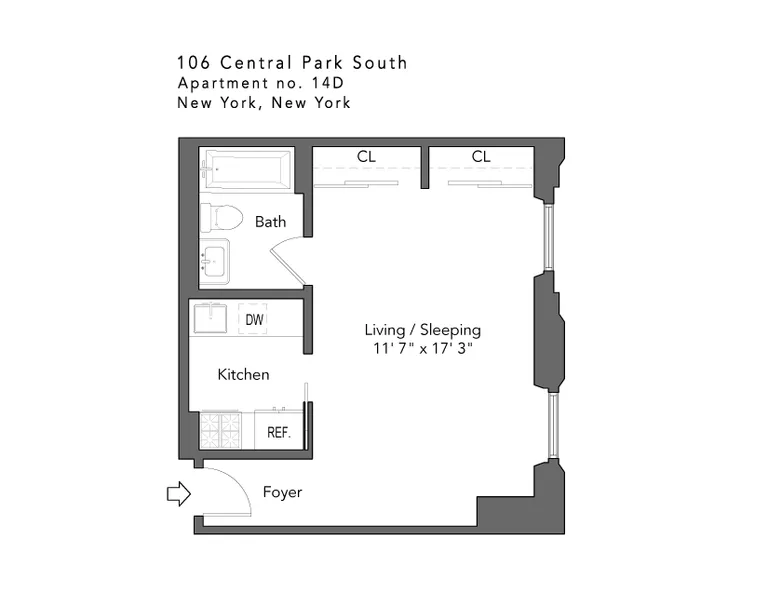 106 Central Park South, 14-D | floorplan | View 8