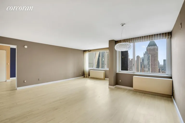 New York City Real Estate | View 322 West 57th Street, 41P1 | Living room 2 | View 7