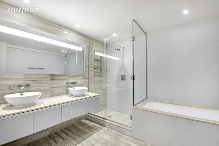 New York City Real Estate | View 322 West 57th Street, 41P1 | Master Bath | View 5