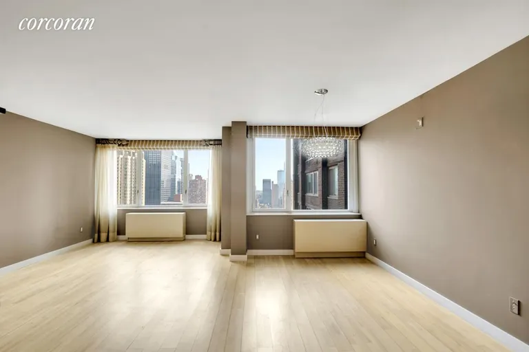 New York City Real Estate | View 322 West 57th Street, 41P1 | Living Room | View 2