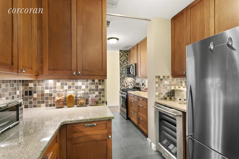 New York City Real Estate | View 96 Schermerhorn Street, 12FG | Expansive kitchen with wine fridge | View 7