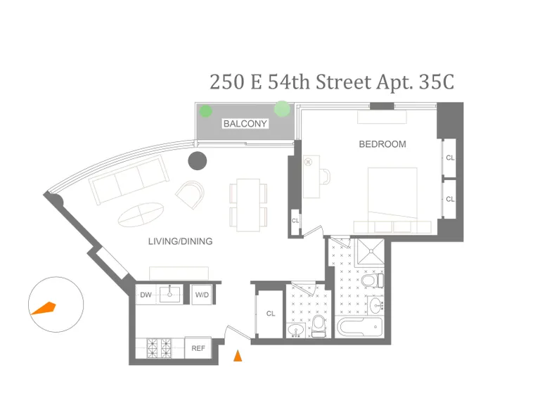 250 East 54th Street, 35C | floorplan | View 4