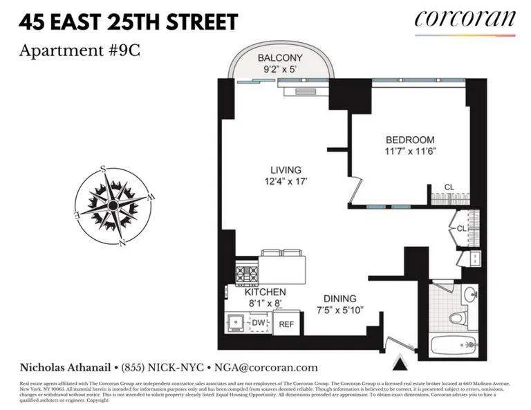 45 East 25th Street, 9C | floorplan | View 7