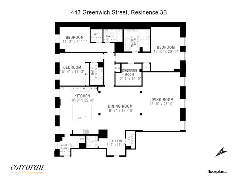 443 Greenwich Street, 3B | floorplan | View 16