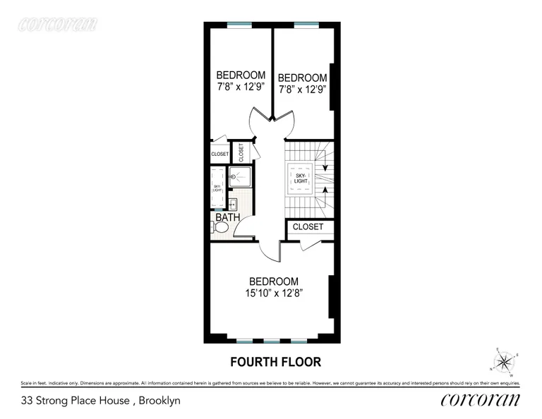 New York City Real Estate | View 33 Strong Place | Fourth Floor Floorplan | View 12