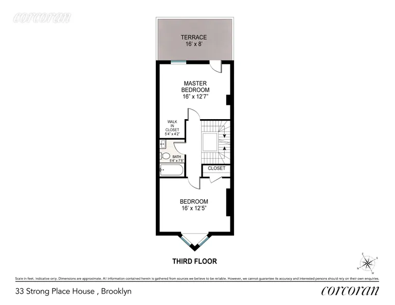 New York City Real Estate | View 33 Strong Place | Third Floor Floorplan | View 11