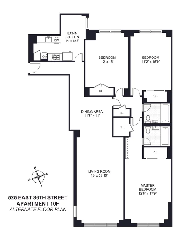525 East 86th Street, 10F | floorplan | View 11