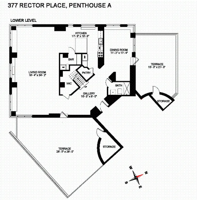 377 Rector Place, PHA | floorplan | View 13