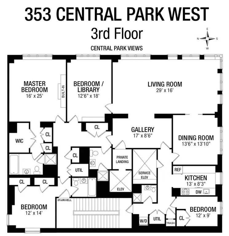 353 Central Park West, 3 FL | floorplan | View 12