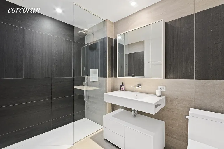 New York City Real Estate | View 540 West 49th Street, 605N | Luxury Spa Bathroom | View 3