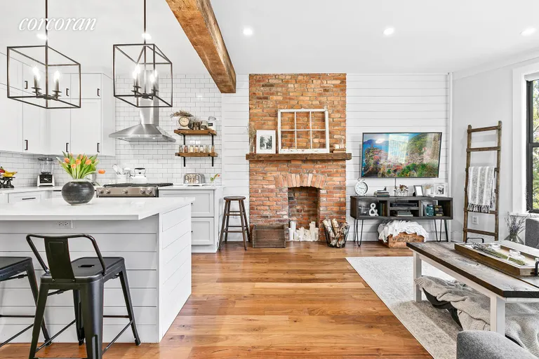 New York City Real Estate | View 135 Garfield Place, 3F | Wide-plank walnut flooring & exposed brick | View 3
