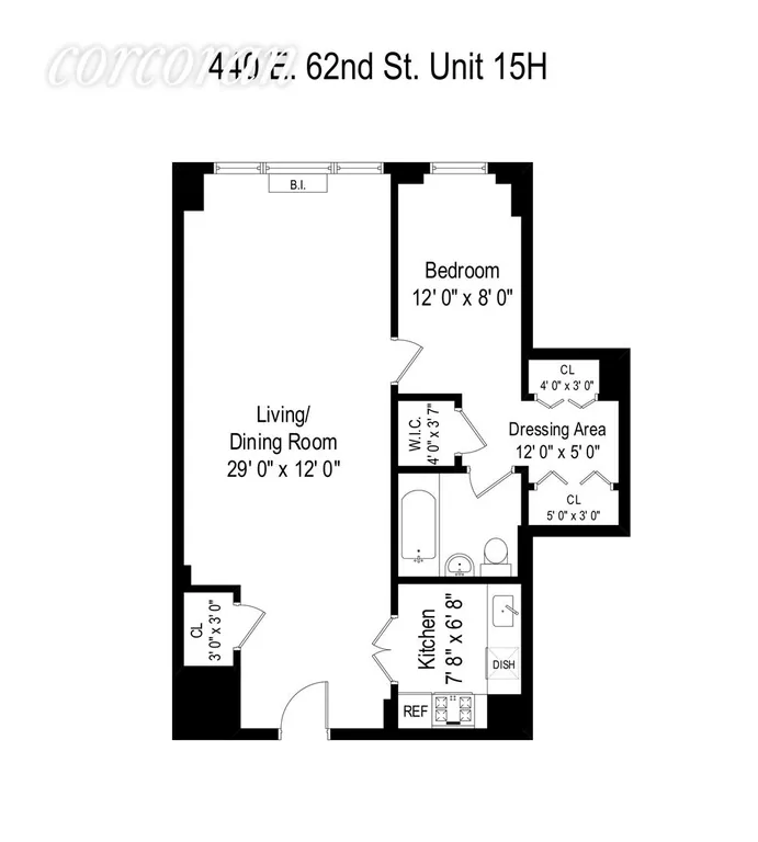 New York City Real Estate | View 440 East 62nd Street, 15H | Floor Plan | View 6