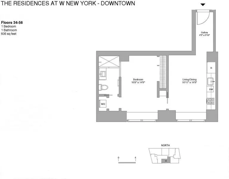 123 Washington Street, PH56H | floorplan | View 4