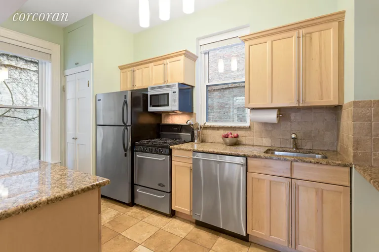 New York City Real Estate | View 530 1st Street, 2 | Spacious Kitchen with Breakfast bar & two windows | View 4