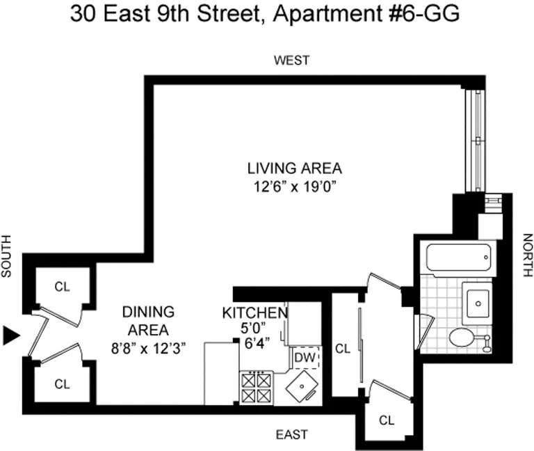 30 East 9th Street, 6GG | floorplan | View 5
