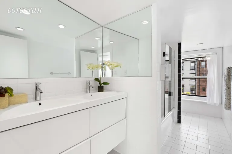 New York City Real Estate | View 9 Garden Place, 2 | Master bath with dual sinks | View 14