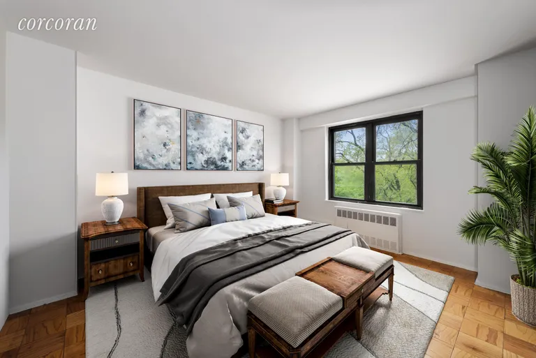New York City Real Estate | View 210 East Broadway, H504 | Virtually Staged Bedroom | View 4