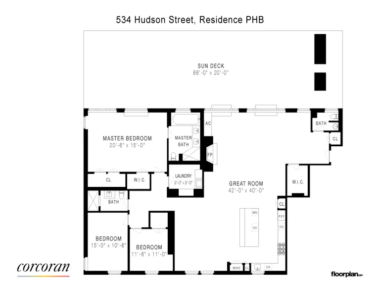 534 Hudson Street, PHB | floorplan | View 10