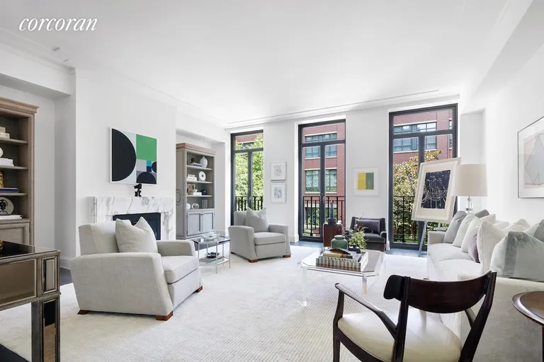 New York City Real Estate | View 145 West 11th Street, TH1 | Formal living room with gas burning fireplace | View 4