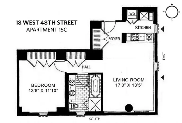 18 West 48th Street, 15C | floorplan | View 5