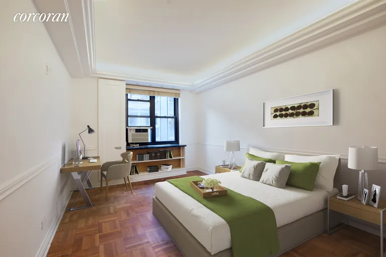 New York City Real Estate | View 135 East 54th Street, 6B | Large second bedroom, image virtually enhanced | View 7