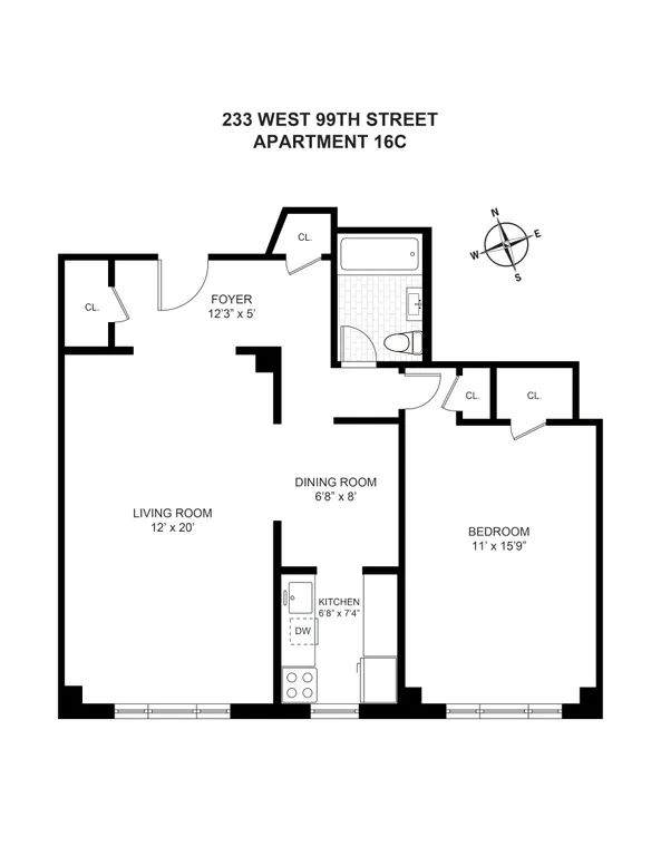 233 West 99th Street, 16C | floorplan | View 7
