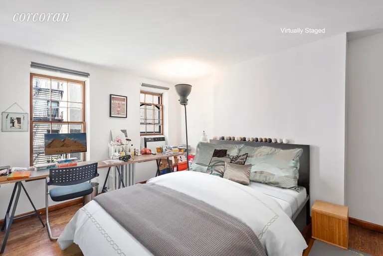 New York City Real Estate | View 251 West 21st Street, 3-4 | Second bedroom fits a king size bed | View 6