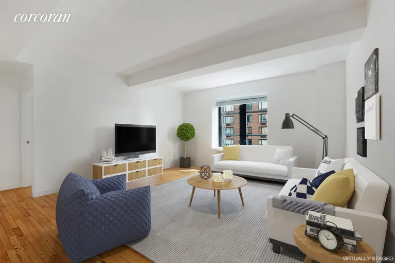 New York City Real Estate | View 43 West 61st Street, 14C | Living Room - virtually staged | View 2