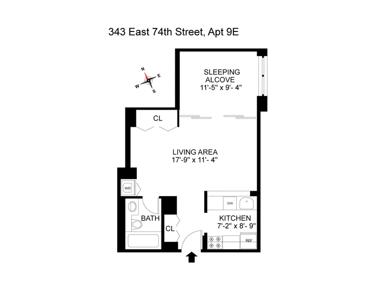 343 East 74th Street, 9E | floorplan | View 5