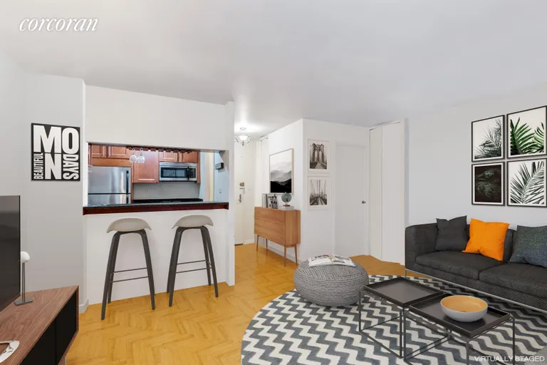 New York City Real Estate | View 343 East 74th Street, 9E | Large living room allows for entertaining | View 2