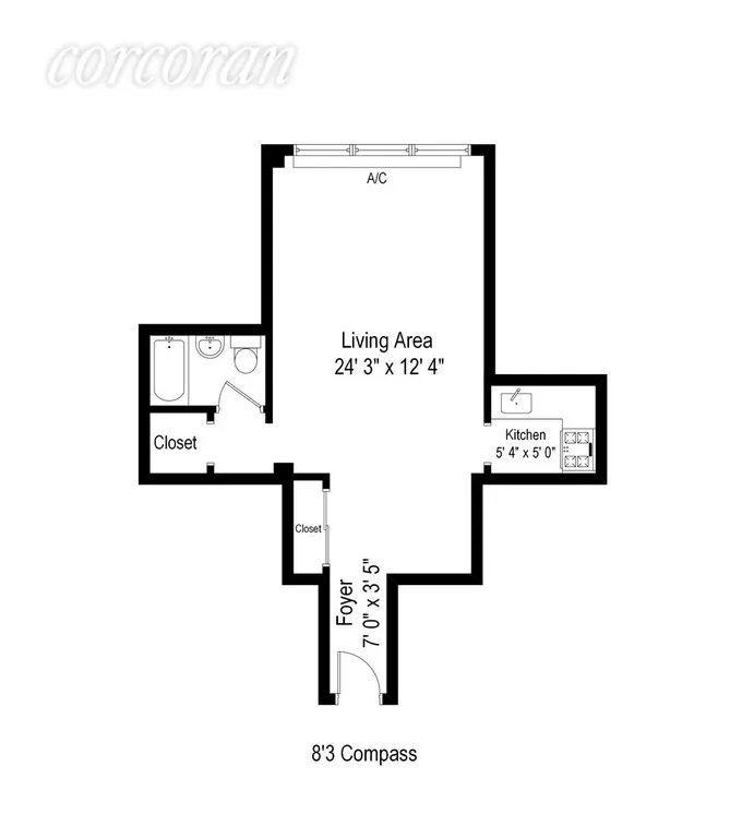 New York City Real Estate | View 225 East 46th Street, 6A | Floor Plan | View 6