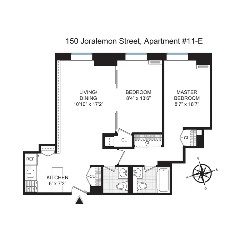 150 Joralemon Street, 11E | floorplan | View 6