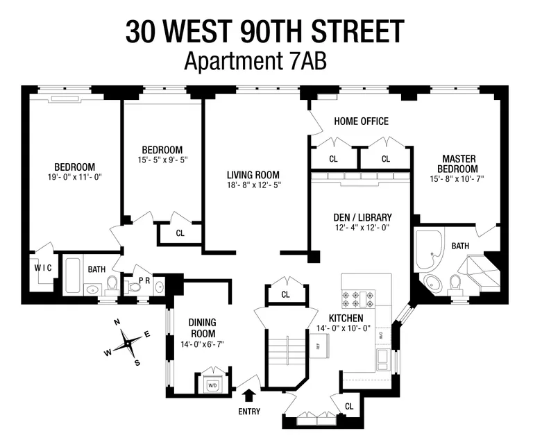 30 West 90th Street, 7AB | floorplan | View 12