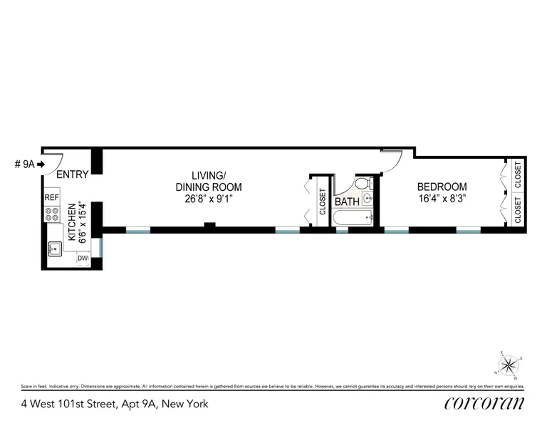 4 West 101st Street, 9A | floorplan | View 11