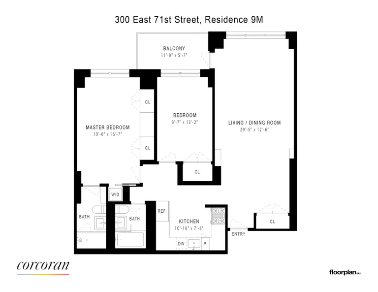 300 East 71st Street, 9M | floorplan | View 7