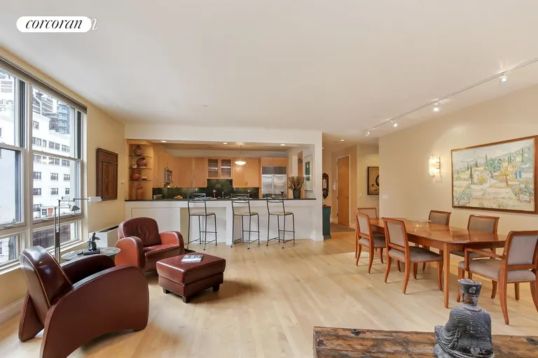 New York City Real Estate | View 38 Warren Street, 8C | Actual Living Room / Dining Room | View 3