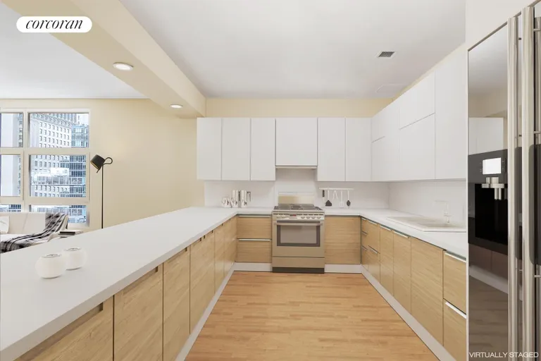 New York City Real Estate | View 38 Warren Street, 8C | Virtually Staged Kitchen | View 4