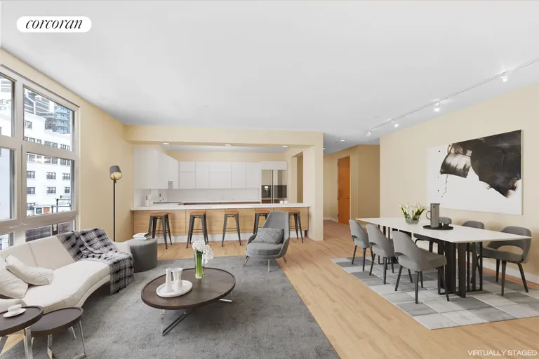 New York City Real Estate | View 38 Warren Street, 8C | Living Room / Dining Room | View 11