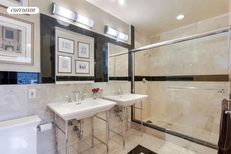 New York City Real Estate | View 38 Warren Street, 8C | Master Bathroom | View 17